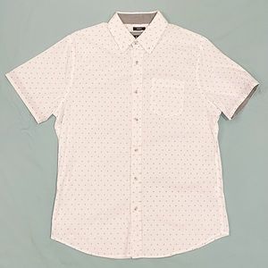 Lee Premium Select White Button-Down Short Sleeve Collared Shirt Size Medium
